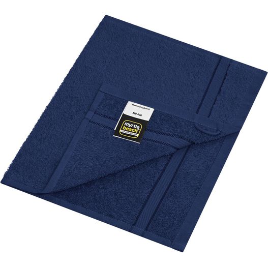eine blaue decke über einen weißen hintergrund gefaltet Guest Towel - Gästehandtuch im dezenten Design (Bild 1)