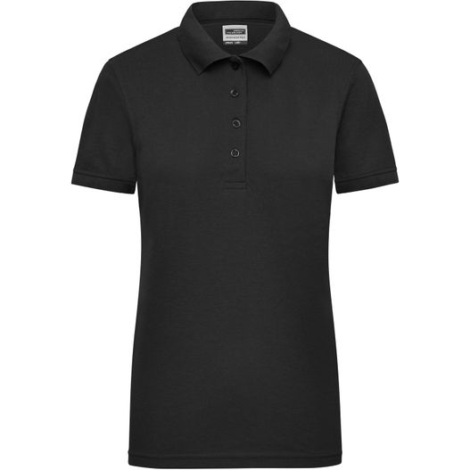 ein schwarzes poloshirt mit knöpfen Ladies' Workwear Polo - Pflegeleichtes und strapazierfähiges Polo (Bild 1)