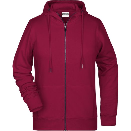 ein roter kapuze mit reißverschluss vorne Ladies' Zip Hoody - Sweatjacke mit Kapuze und Reißverschluss (Bild 1)