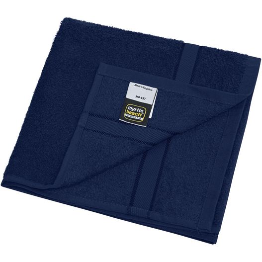 ein blaues handtuch auf einem weißen hintergrund gefaltet Hand Towel - Handtuch im dezenten Design (Bild 1)