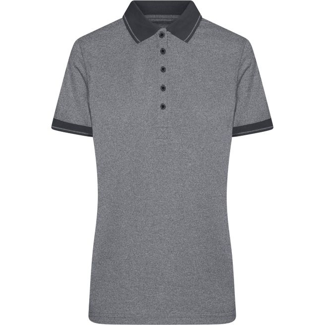 Ladies' Heather Polo - Melange Polo mit modischen Details
