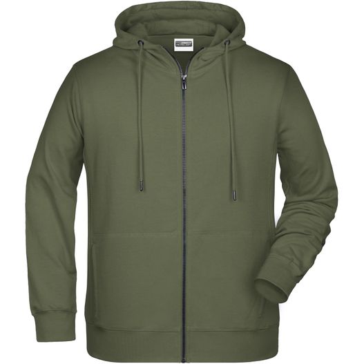 ein grüner kapuze mit reißverschluss vorne Men's Zip Hoody - Sweatjacke mit Kapuze und Reißverschluss (Bild 1)