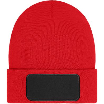 Beanie with Patch (10cm x 5 cm) - Thinsulate - Wärmende Strickmütze mit Zwischenfutter aus Thinsulate™ mit Baumwoll-Patch