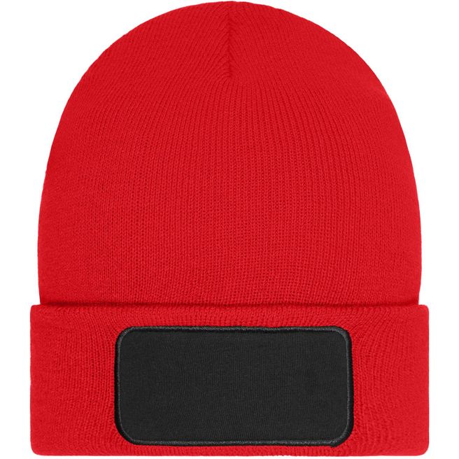 Beanie with Patch (10cm x 5 cm) - Thinsulate - Wärmende Strickmütze mit Zwischenfutter aus Thinsulate™ mit Baumwoll-Patch