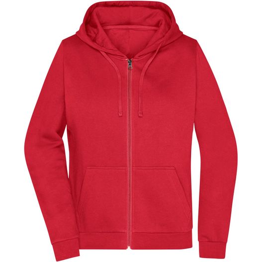 ein rotes sweatshirt mit kapuze darauf Ladies' Promo Zip Hoody - Klassische Sweatjacke mit Kapuze (Bild 1)