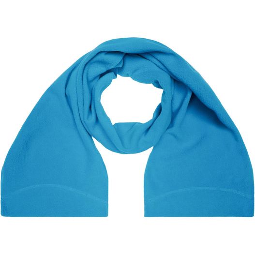 ein blauer schal mit langem hals Microfleece Scarf - Eleganter Fleece Schal mit umgenähten Enden und Ziernaht (Bild 1)
