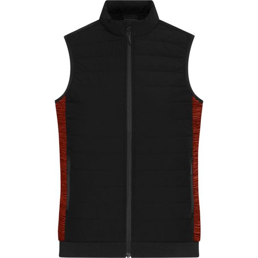 Ladies' Padded Hybrid Vest - Wattierte Weste mit Stehkragen im attraktiven Materialmix (Bild 1)