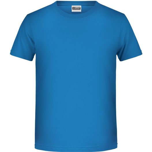 ein blaues t-shirt auf weißem hintergrund Boys' Basic-T - T-Shirt für Kinder in klassischer Form (Bild 1)