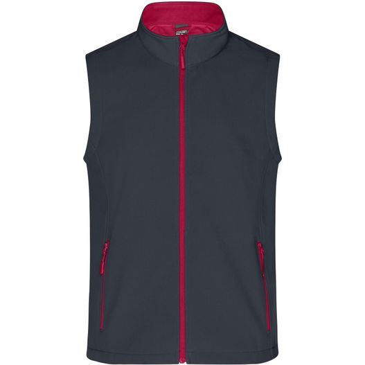 die herren softshell weste in marine mit rotem trimm Men's Promo Softshell Vest - Softshellweste für Promotion und Freizeit (Bild 1)