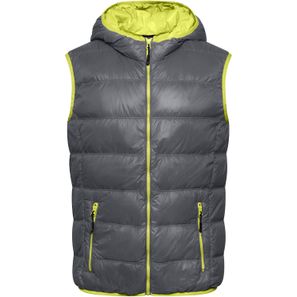 Men's Down Vest - Ultraleichte sportliche Daunenweste mit Kapuze