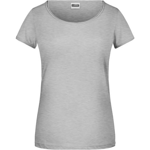 ein frauen t - shirt mit einem schöpfhals Ladies'-T - T-Shirt mit trendigem Rollsaum (Bild 1)