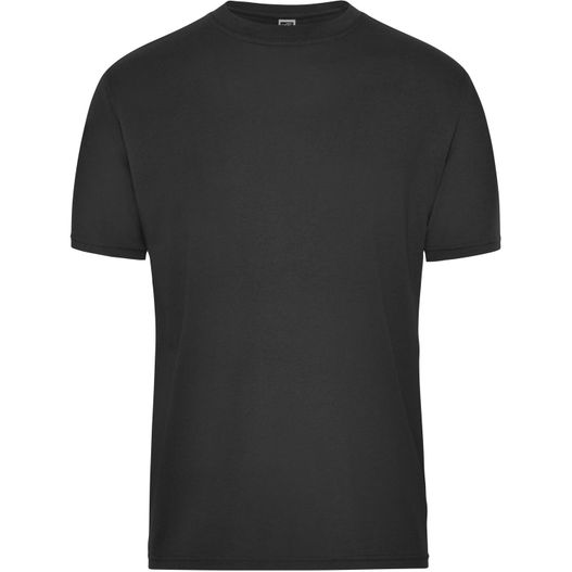 ein schwarzes t-shirt mit einem weißen logo auf der brust Men's BIO Workwear T-Shirt - Strapazierfähiges und pflegeleichtes T-Shirt (Bild 1)