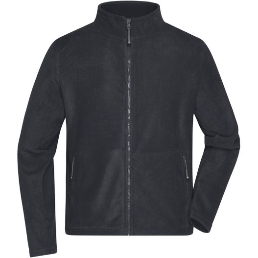 eine schwarze jacke mit einem reißverschlusskragen Men's Fleece Jacket - Fleecejacke mit Stehkragen im klassischen Design (Bild 1)