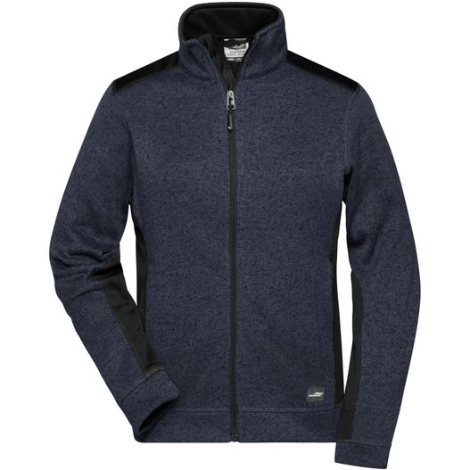 eine herrenjacke mit reißverschluss Ladies' Knitted Workwear Fleece Jacket - STRONG - - Pflegeleichte Strickfleece Jacke im Materialmix (Bild 1)