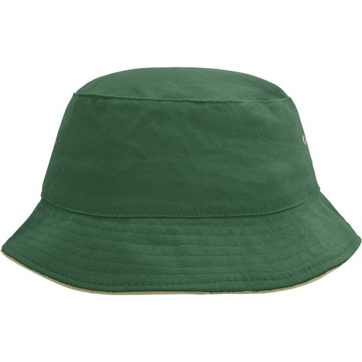 ein grüner hut mit weißem hintergrund Fisherman Piping Hat - Trendiger Hut aus weicher Baumwolle (Bild 1)