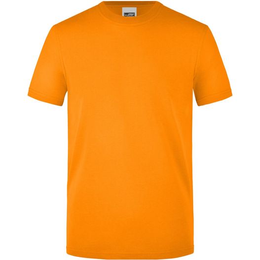 ein oranges t-shirt mit einem weißen logo auf der brust Men's Signal Workwear T-Shirt - Strapazierfähiges und pflegeleichtes T-Shirt in Signalfarben (Bild 1)