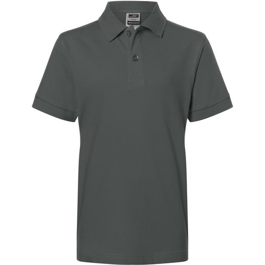 ein graues poloshirt mit kragen und knöpfen Classic Polo Junior - Hochwertiges Polohemd mit Armbündchen (Bild 1)