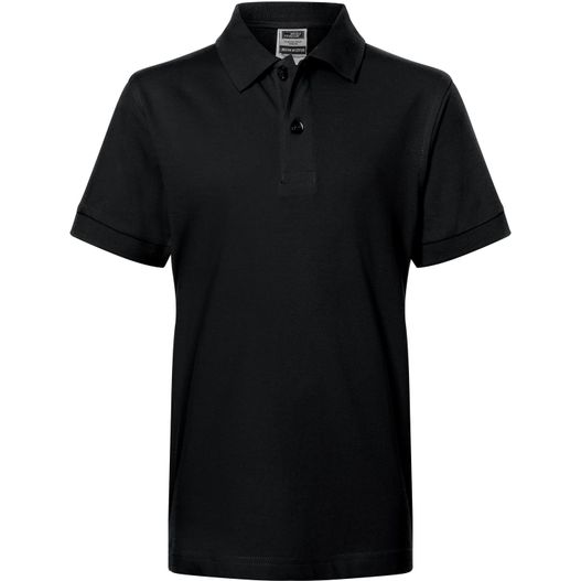 ein schwarzes poloshirt mit einem weißen logo auf der brust Classic Polo Junior - Hochwertiges Polohemd mit Armbündchen (Bild 1)