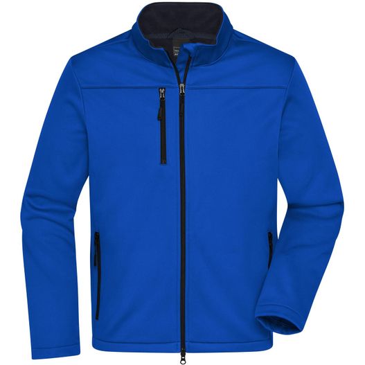 die herren softshelljacke in kobaltblau Men's Softshell Jacket - Klassische Softshelljacke im sportlichen Design aus recyceltem Polyester (Bild 1)