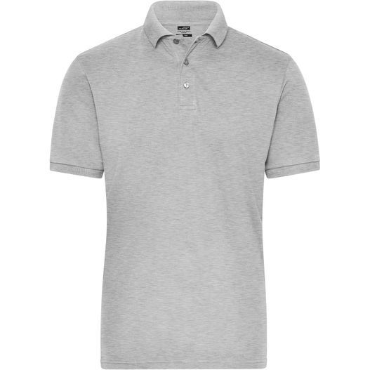 ein graues poloshirt mit kragen Men's BIO Stretch-Polo Work - SOLID - - Polo aus weichem Elastic-Piqué (Bild 1)
