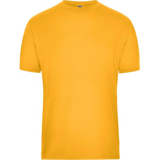 ein gelbes t-shirt auf weißem hintergrund Men's BIO Workwear T-Shirt - Strapazierfähiges und pflegeleichtes T-Shirt (Bild 1)
