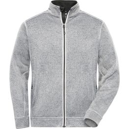 Men's Knitted Workwear Fleece Jacket - SOLID - - Pflegeleichte Strickfleece-Jacke