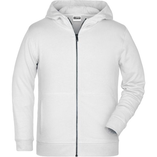 ein weißer kapuze mit reißverschluss auf der vorderseite Children's Zip Hoody - Sweatjacke mit Kapuze und Reißverschluss (Bild 1)