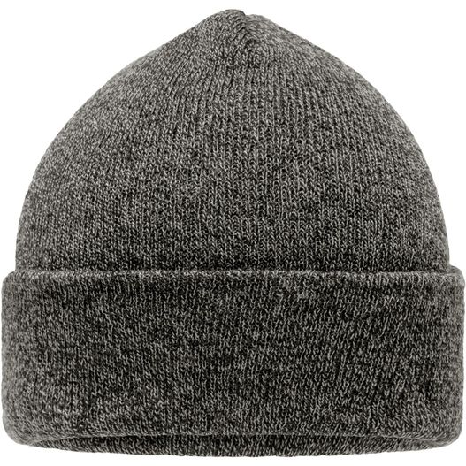Melange Beanie - Melierte Strickmütze mit Umschlag (Bild 1)