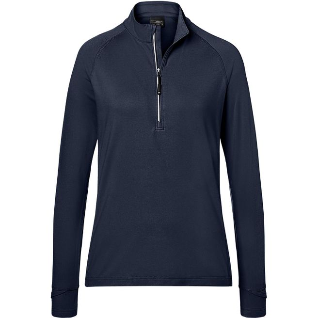 Ladies' Sports  Shirt Half-Zip - Langarm-Shirt mit Reißverschluss für Sport und Freizeit
