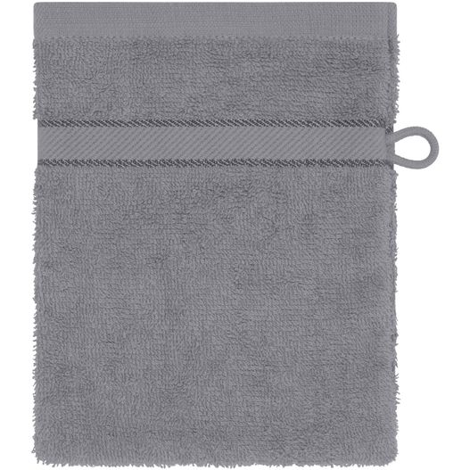ein graues handtuch mit reißverschluss darauf Flannel - Waschhandschuh im dezenten Design (Bild 1)