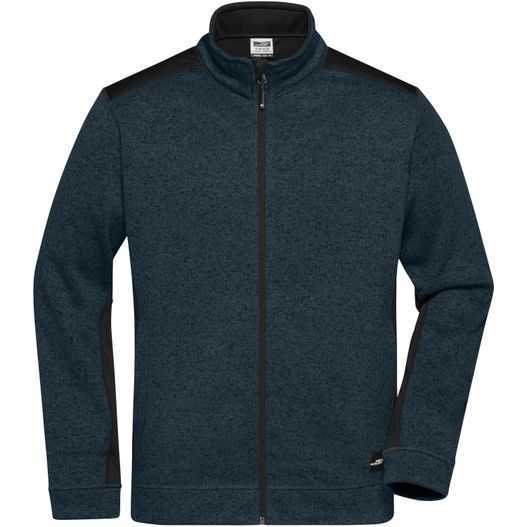 Men's Knitted Workwear Fleece Jacket - STRONG - - Pflegeleichte Strickfleece Jacke im Materialmix (Bild 1)