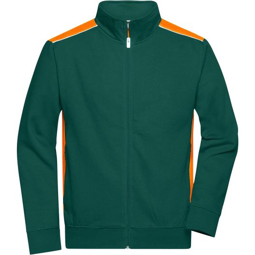 Men's Workwear Sweat Jacket - COLOR - - Sweatjacke mit Stehkragen und Kontrasteinsätzen (Bild 1)