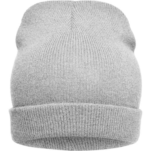 ein grauer hut auf weißem hintergrund Knitted Promotion Beanie - Sehr leichte Promotion Strickmütze mit Umschlag (Bild 1)