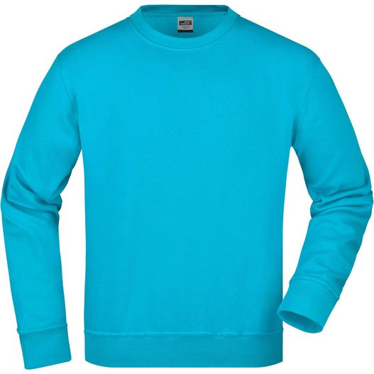 ein blaues sweatshirt mit einem weißen logo auf der brust Workwear Sweatshirt - Klassisches Rundhals-Sweatshirt (Bild 1)