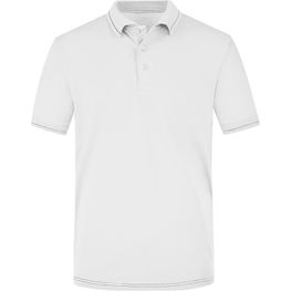 Men's Elastic Polo - Hochwertiges Poloshirt mit Kontraststreifen