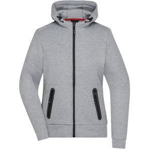 Ladies' Hooded Jacket - Kapuzenjacke mit modischen Details in Melange-Optik