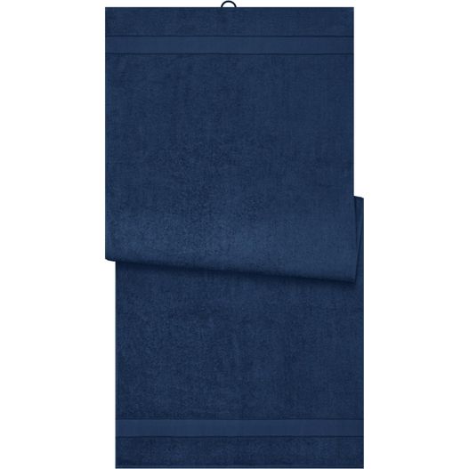 ein blaues handtuch auf einem weißen hintergrund gefaltet Sauna Sheet - Saunatuch im modischen Desgin (Bild 1)