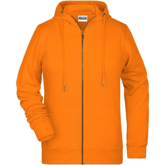 ein oranger kapuze mit reißverschluss auf der vorderseite Ladies' Zip Hoody - Sweatjacke mit Kapuze und Reißverschluss (Bild 1)