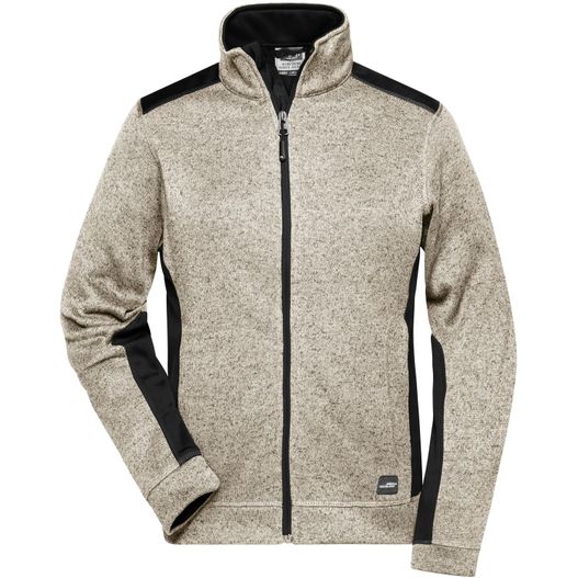 Ladies' Knitted Workwear Fleece Jacket - STRONG - - Pflegeleichte Strickfleece Jacke im Materialmix (Bild 1)