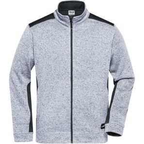 Men's Knitted Workwear Fleece Jacket - STRONG - - Pflegeleichte Strickfleece Jacke im Materialmix