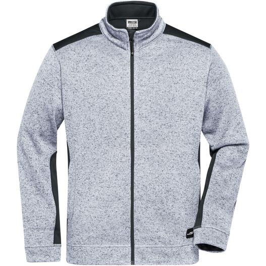 Men's Knitted Workwear Fleece Jacket - STRONG - - Pflegeleichte Strickfleece Jacke im Materialmix (Bild 1)