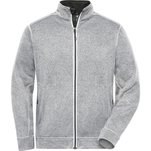 Men's Knitted Workwear Fleece Jacket - SOLID - - Pflegeleichte Strickfleece-Jacke (Bild 1)