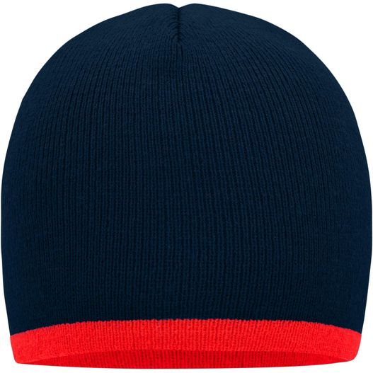 Beanie with Contrasting Border - Enganliegende Strickmütze ohne Umschlag (Bild 1)