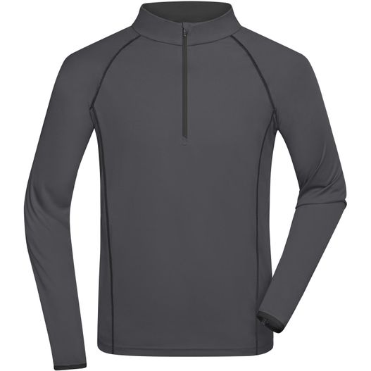 ein herrenlangarm-top mit reißverschluss Men's Sports Shirt Longsleeve - Langarm Funktionsshirt für Fitness und Sport (Bild 1)