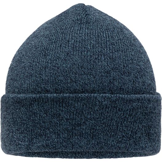 Melange Beanie - Melierte Strickmütze mit Umschlag (Bild 1)