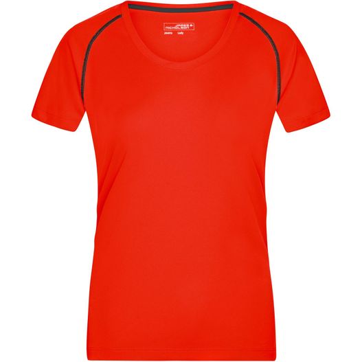 ein rotes t-shirt mit schwarzem streifen Ladies' Sports T-Shirt - Funktionsshirt für Fitness und Sport (Bild 1)