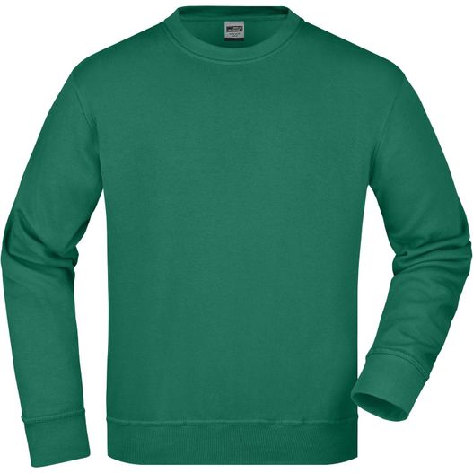 ein grünes sweatshirt mit einem weißen logo auf der brust Workwear Sweatshirt - Klassisches Rundhals-Sweatshirt (Bild 1)
