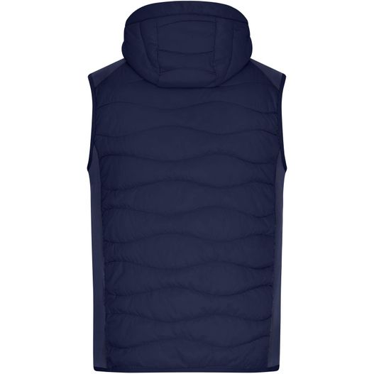 Men's Hybrid Vest - Sportliche Weste mit Kapuze im attraktiven Materialmix (Bild 1)