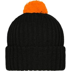 Knitted Cap with Pompon - Trendige Pomponmütze in vielen Farben