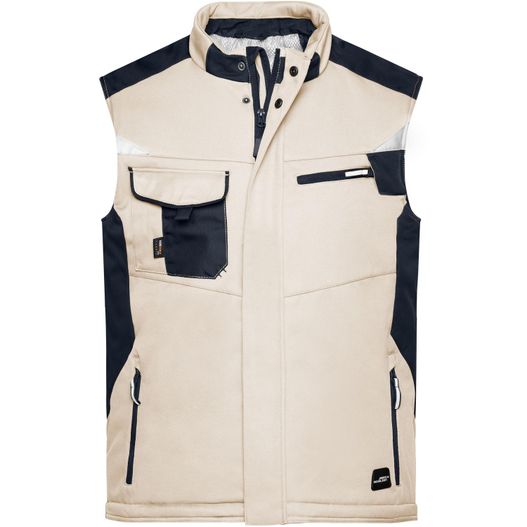 eine weste mit einer reißverschlusstasche und einem reißverschlusskragen Craftsmen Softshell Vest - STRONG - - Professionelle Softshellweste mit warmem Innenfutter (Bild 1)
